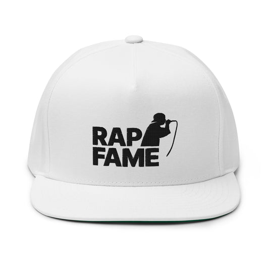 Rap Fame classic flat bill cap (White&Black)